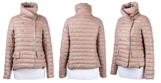 Women's DUVETICA Beige Goose Down Short Quilted Puffer Jacket Size 42 IT