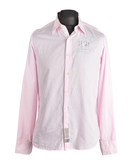 Men's LA MARTINA Pink Cotton Shirt Size M