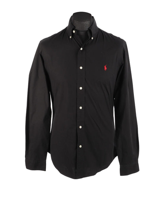 POLO By RALPH LAUREN Shirt  Black Stretch Cotton Men Slim Fit Size M
