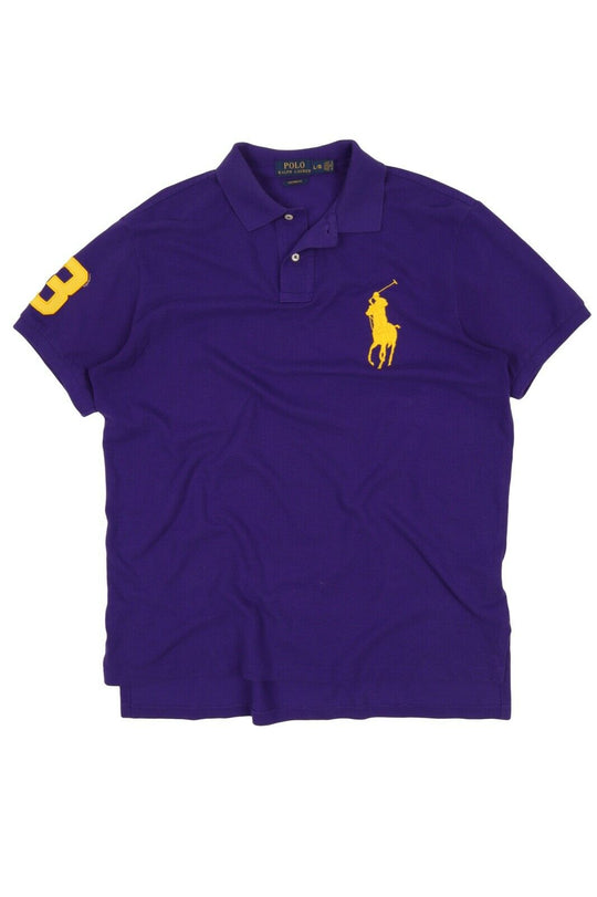 Men's Polo RALPH LAUREN Violet Pique Cotton Big Pony Polo Shirt Size L