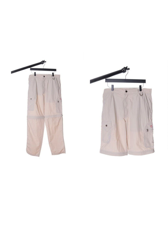 Women's FJALLRAVEN Beige Convertible Trekking Outdoor Trousers Size 42