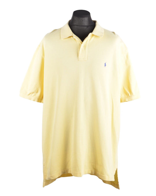 Men's POLO RALPH LAUREN Yellow Pique Cotton Logo Polo Shirt Size XXL
