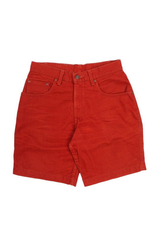 Men'S Vintage LEVI'S Made In USA Brick Red Denim Jeans Loose Shorts Size 30