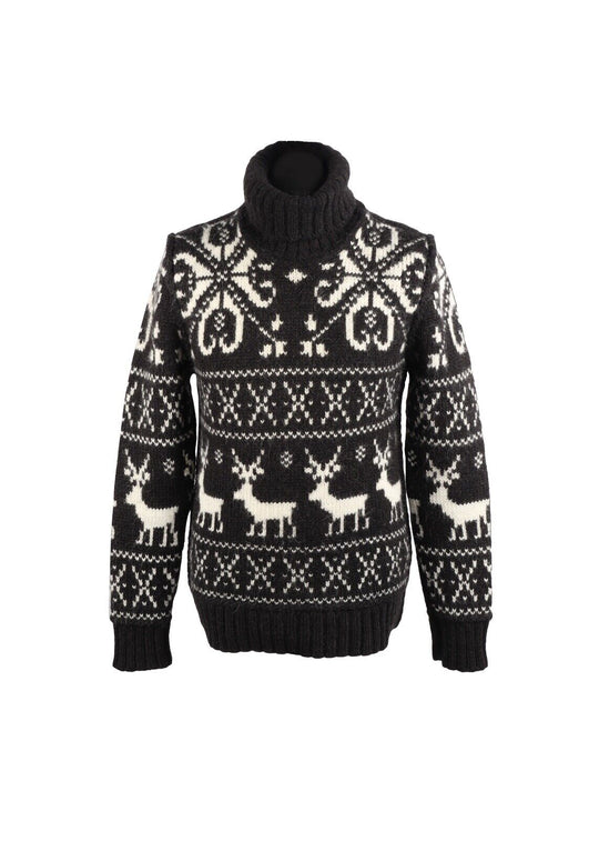 DOLCE & GABBANA Turtleneck Black Wool Winter Knit Men's Jumper Size 48 IT