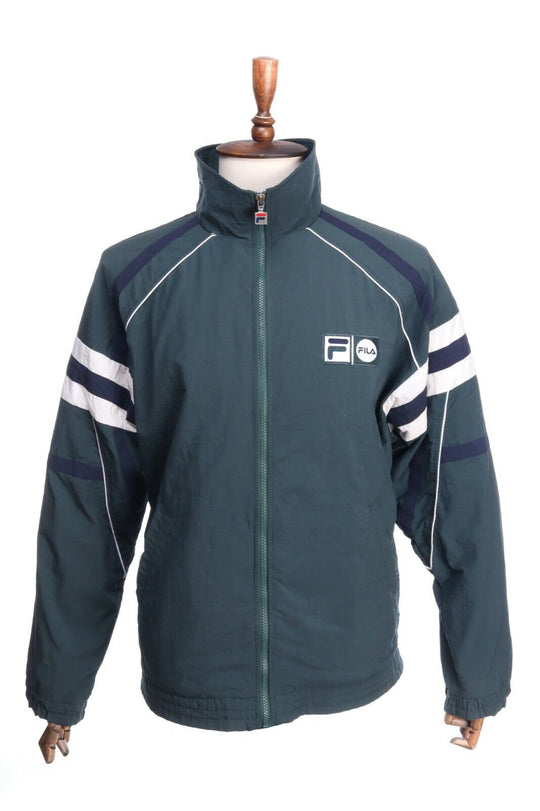 Men's Vintage FILA 90s Green Full Zip Track Top Jacket Size 52 IT