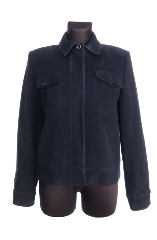 AQUASCUTUM LONDON Black Cotton Blouson Jacket Size L