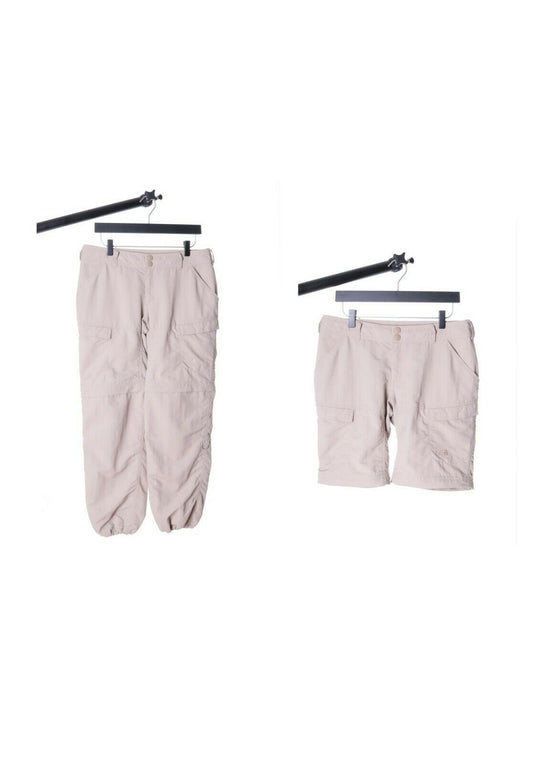 Women's THE NORTH FACE Beige Nylon Convertible Trousers Shorts Size 6 Short