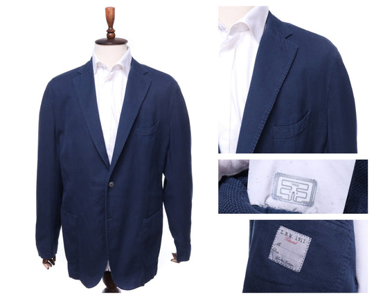 Men's L.B.M. 1911 TAILORED Navy Cotton Casual Blazer Jacket Size 52 IT 42 UK