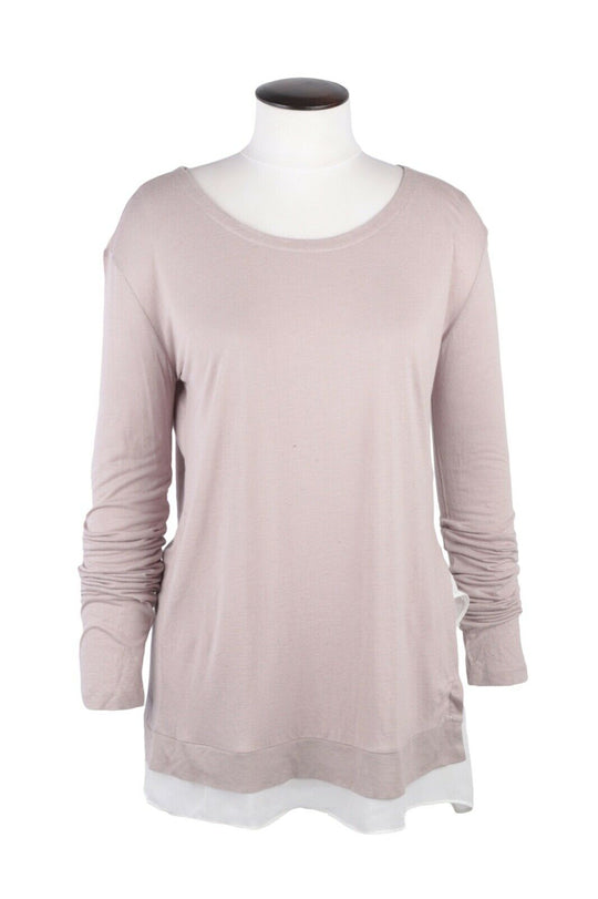 Women's ALLSAINTS Miro LS Tee Pink Viscose Blouse Top LS T-Shirt Size 10 UK 6 US