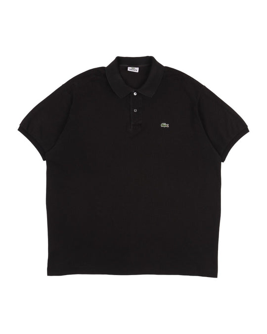 LACOSTE Polo Shirt Black Pique Cotton Men's Short Sleeve Size 9
