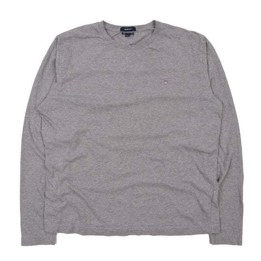 Men's GANT Grey Cotton Crew Neck Longsleeve T-shirt Jumper Size M