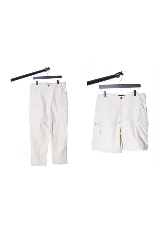 Women's FJALL RAVEN Beige Convertible Outdoor Trousers / Shorts Size 38