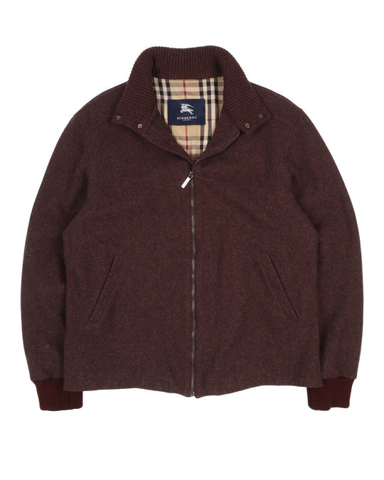 Men's Vintage BURBERRY  Brown Wool Nova Check Lined Jacket Size 6 / L