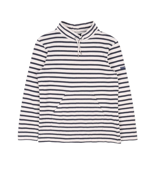 SAINT JAMES Sweater White Navy Stripes Cotton Men's Knit Pullover Size M / 38US