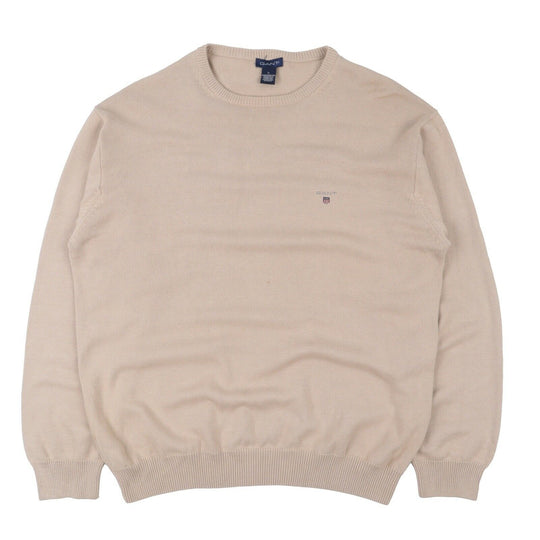 Men's GANT Beige Cotton Crew Neck Jumper Size L