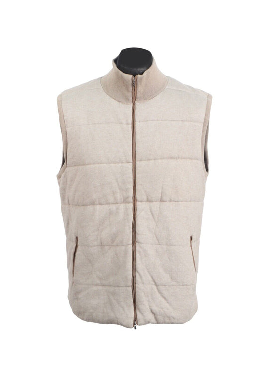 HACKETT Vest Full Zip Cotton Cashmere Insulated Men's Waistcoat Size XL