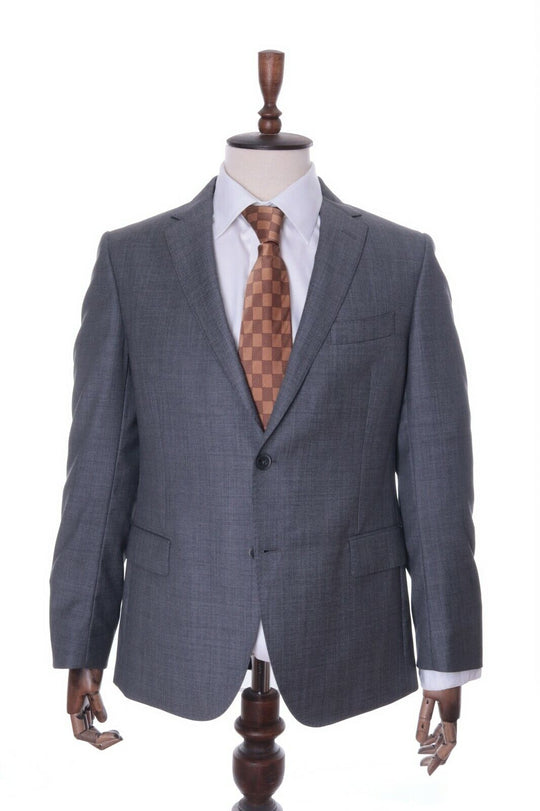 Men's FAY Grey 100% Wool Single Breasted Suit Jacket Blazer Size 50