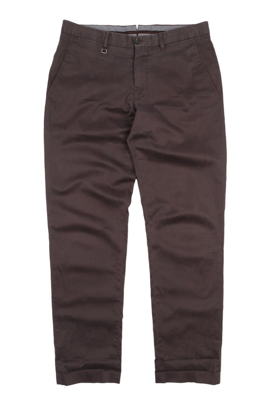 Men's ERMENEGILDO ZEGNA Brown Cotton Chino Pants  Trousers Size 48 R