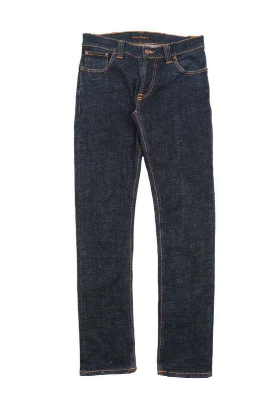 Men's NUDIE Italy Dark Blue Dry Twill Denim Jeans Size 31