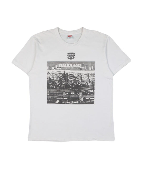 SUPREME Suprema Town White Cotton Logo Mens T-Shirt Size L