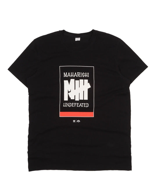 Men's MAHARISHI x UNDEFEATED Printed Black Cotton Short Sleeve T-Shirt Size L
