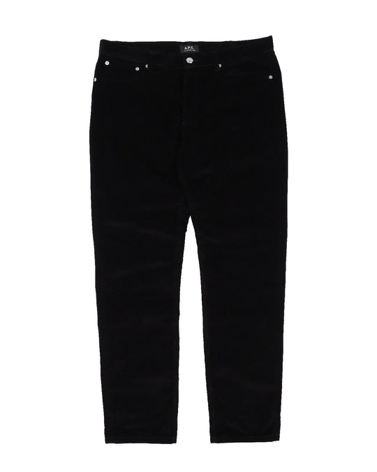A.P.C. Pants Black Corduroy Cotton Men's Trousers Size 33