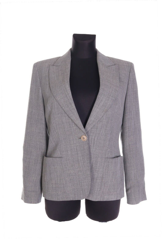 Women's MAX MARA Grey Wool Blend Blazer Jacket Size it 42 uk 12