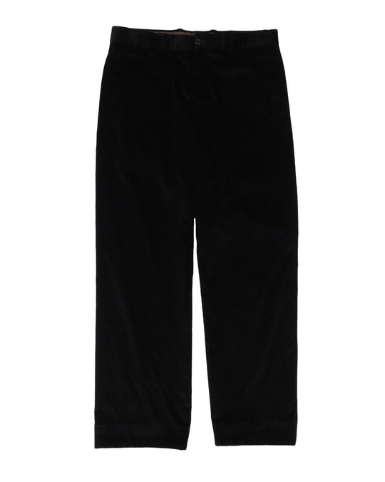 ETRO Milano Pants Black Polka Dot Velour Cotton Mens Straight Trouser Size 48