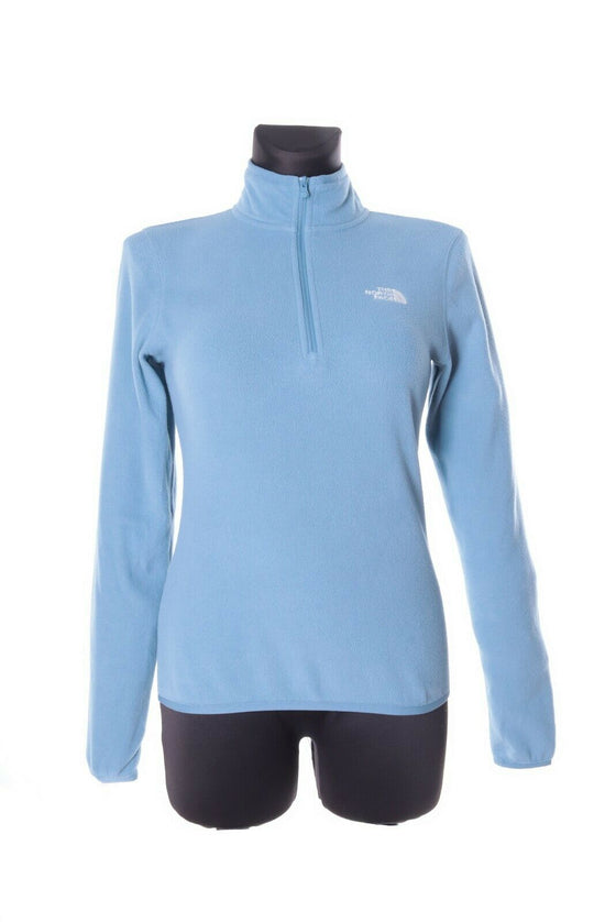 Women's THE NORTH FACE Blue Zip Neck Polartec Fleece Sweater Pullover Size XS