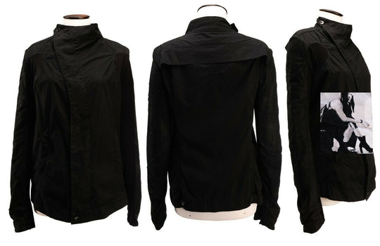Women's RICK OWENS DRKSHDW Black Leather Cotton Lightweight Jacket Size XL