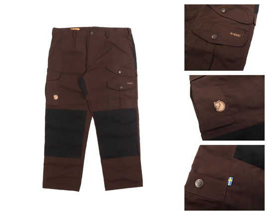 Men's FJALLRAVEN Brown G-1000 Outdoor Cargo Pants Size 27 / 54
