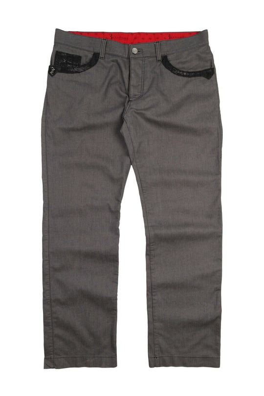 Men's BILLIONAIRE Grey Cotton 5 Pocket Luxury Denim Chino Pants Jeans Size 56
