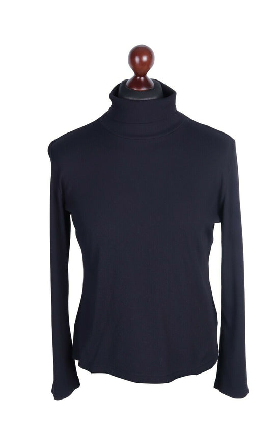 Men's CARLO COLUCCI Black Tactel Stretch Ribbed Turtleneck Pullover Size 46