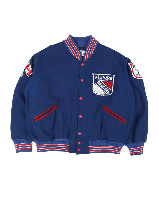 Vintage COSBY New York Rangers NHL Varsity Jacket  Blue Snap Men's Size 50 US