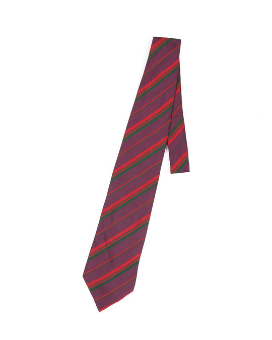 ETRO Tie Red Striped Print Silk Men's Woven Necktie