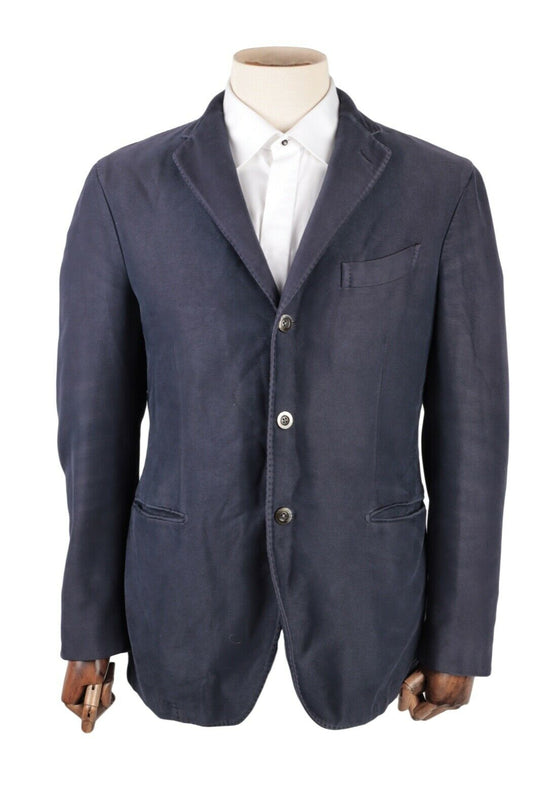 Men's BOGLIOLI Coat Blue Cotton Unlined Blazer Jacket Size 40 / 50 R