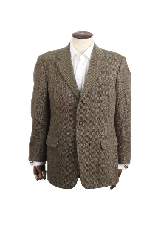 Vintage BURBERRY Blazer Green Tweed WoolCheck Men's Jacket Size 52 IT