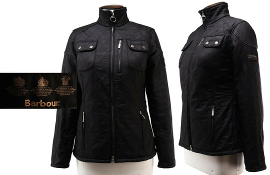 Women's BARBOUR International Black Quilted Jacket Size UK 10 US 6