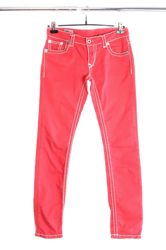 TRUE RELIGION USA Red Denim Slim Skinny Jeans Size 30