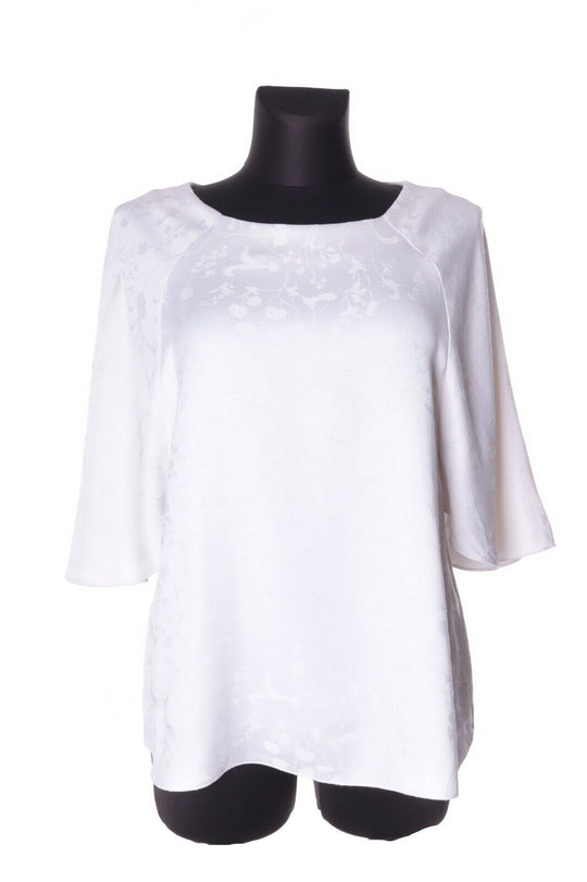 Women's ANNA GLOVER / H&M White Viscose Embroidered Blouse Size 38