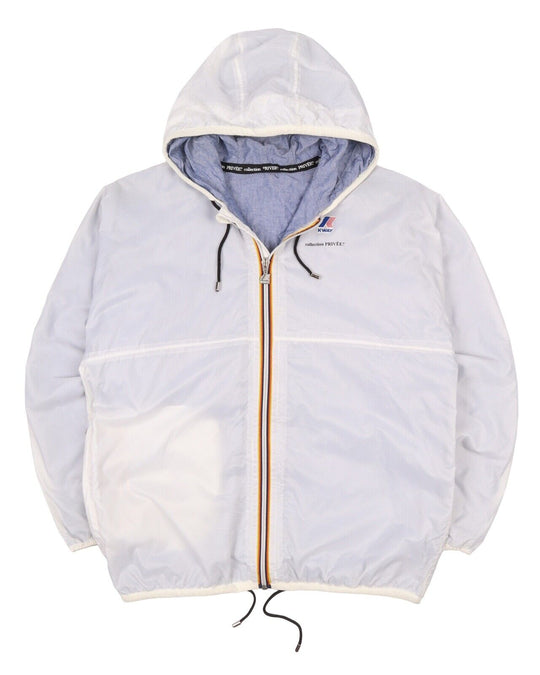 Men's K.WAY x Collection PRIVEE White Bag Packable Windbreaker Jacket Size S