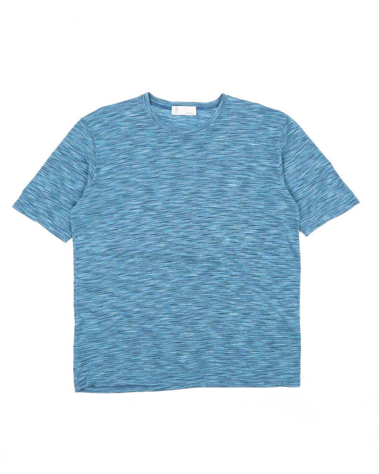 MISSONI T-Shirt Blue Cotton Men's Crew Neck Tee Size L