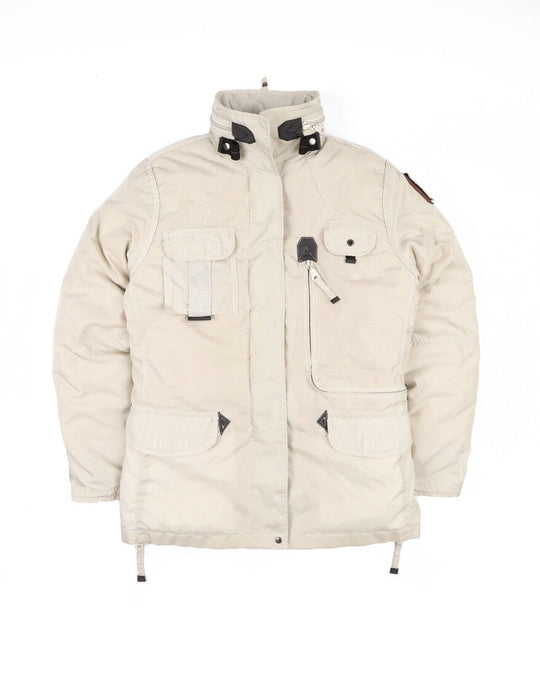 PARAJUMPERS Multipocket Jacket White Down Lined Women's Shell Jacket Size S