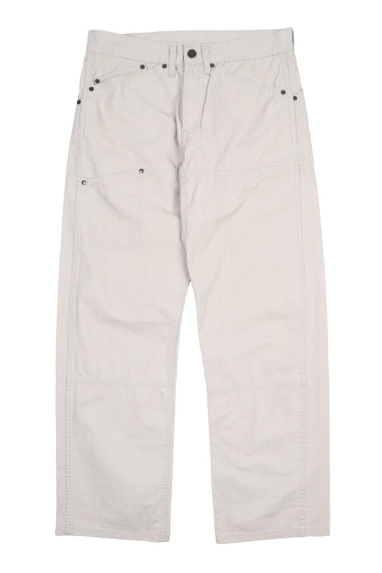 Men'S Vintage LEVI'S Light Grey Canvas Cotton Work Pants Size 30