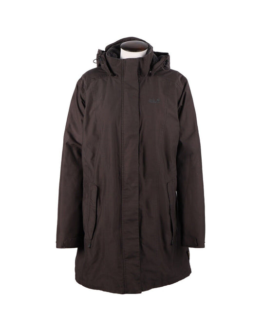 JACK WOLFSKIN Parka Brown Outdoor Women's Hooded Jacket  Size L