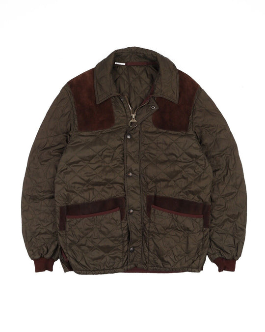 BARBOUR Keeperwear Hunting Jacket Brown Quilted Men's Size ~ M