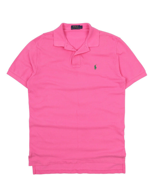 Men's POLO RALPH LAUREN Pink Pique Cotton Polo Shirt Size M