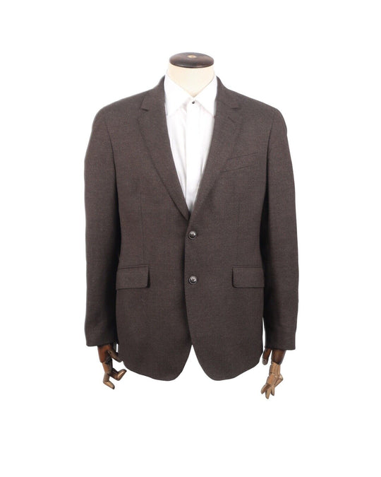 HACKETT Blazer Brown Rugby Flannel Wool Men's Sport Coat Size 42 / 52 R