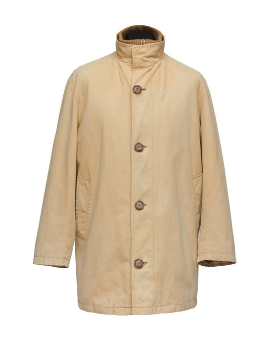 BURBERRY Overcoat Beige Cotton Mens Coat Size 50