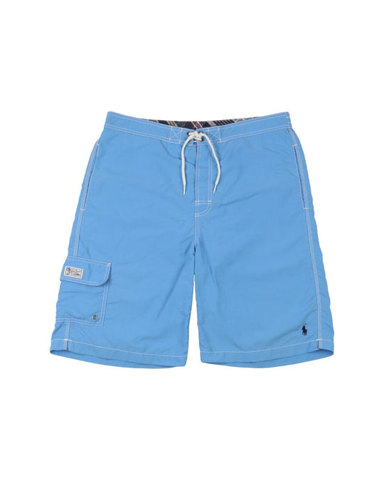 Polo RALPH LAUREN Swim Shorts Blue Nylon Mens Bermuda Size M